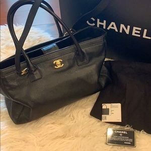 Chanel executive leather bag with box and dustbag